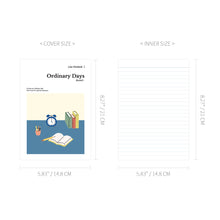 Load image into Gallery viewer, Monolike Ordinary days A5 Binding Lined Notebook, Desk - Hardcover, Academic, 128pages, 5.8x8.3"