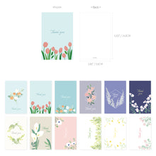 Load image into Gallery viewer, Monolike Thank you, Blossom Single card - mix 12 pack, greeting card, 3.9x5.8"