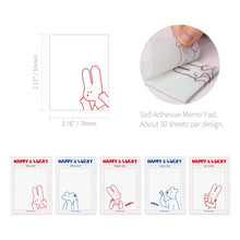 Load image into Gallery viewer, Monolike Happy and Lucky Drawing Tracing Sticky it - 5p Set, Self-Adhesive Memo Pad 30 Sheets, 5.5x7cm