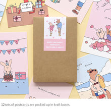 Load image into Gallery viewer, Monolike Happy and Lucky, Good days Single card - mix 12 pack, lovely 12 Single greeting card, 3.9x5.8"