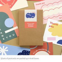 Load image into Gallery viewer, Monolike Thank you, Objet Single card - mix 12 pack, greeting card, 3.9x5.8"