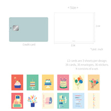 Load image into Gallery viewer, Monolike Day-by-day Card, This is for you - Mix 36 Mini Postcards, 36 envelopes, 36 stickers Package