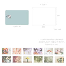 Load image into Gallery viewer, Monolike Day-by-day Card, Fragrant days - Mix 36 Mini Postcards, 36 envelopes, 36 stickers Package