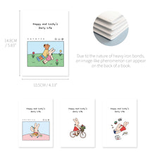 Load image into Gallery viewer, Monolike Happy and Lucky mini notebook 4p SET _Character, Mini note, Pocket note, Blank note, Pocket size, a portable note, 48pages