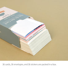 Load image into Gallery viewer, Monolike Day-by-day Card, Thank you-Objet - Mix 36 Mini Postcards, 36 envelopes, 36 stickers Package