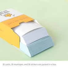 Load image into Gallery viewer, Monolike Day-by-day Card, Comfort for you - Mix 36 Mini Postcards, 36 envelopes, 36 stickers Package