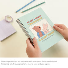Load image into Gallery viewer, Monolike Happy and Lucky A5 Line Spiral Notebook, Photo booth - Hardcover 5.83 x 8.27inch 128 Page