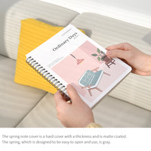 Load image into Gallery viewer, Monolike Ordinary days Grid Spiral Notebook, Bedroom - Hardcover 5.83 x 8.27inch 128 Page