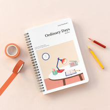 Load image into Gallery viewer, Monolike Ordinary days Grid Spiral Notebook, Study room - Hardcover 5.83 x 8.27inch 128 Page