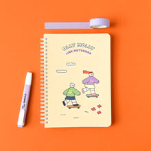 Load image into Gallery viewer, Monolike Olly Molly A5 Line Spiral Notebook, Skateboard - Hardcover 5.83 x 8.27inch 128 Page