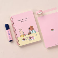 Load image into Gallery viewer, Monolike Happy and Lucky Grid Spiral Notebook, Dessert - Hardcover 5.83 x 8.27inch 128 Page