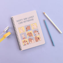 Load image into Gallery viewer, Monolike Happy and Lucky A5 Line Spiral Notebook, Photo booth - Hardcover 5.83 x 8.27inch 128 Page