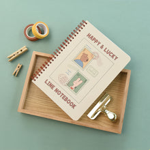 Load image into Gallery viewer, Monolike Happy and Lucky A5 Line Spiral Notebook, Post - Hardcover 5.83 x 8.27inch 128 Page