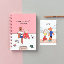 Load image into Gallery viewer, Monolike Happy and Lucky Grid Spiral Notebook, Movie night - Hardcover 5.83 x 8.27inch 128 Page