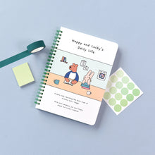 Load image into Gallery viewer, Monolike Happy and Lucky Grid Spiral Notebook, Study time - Hardcover 5.83 x 8.27inch 128 Page