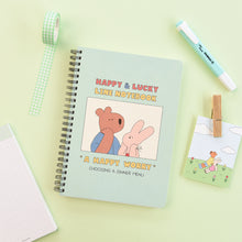 Load image into Gallery viewer, Monolike Happy and Lucky A5 Line Spiral Notebook, Happy worry - Hardcover 5.83 x 8.27inch 128 Page