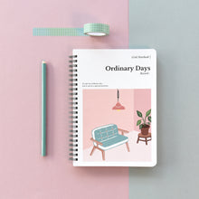 Load image into Gallery viewer, Monolike Ordinary days Grid Spiral Notebook, Living room - Hardcover 5.83 x 8.27inch 128 Page