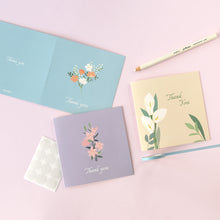 Load image into Gallery viewer, Monolike PAPER THINGS L , Thank you Blossom 6P A SET - Greeting card, Folding card, Cards Assortment, Birthday, Thinking of You, 6 cards + 6envelopes, 135x135mm