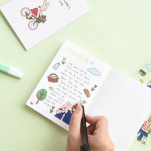 Load image into Gallery viewer, Monolike Happy and Lucky mini notebook 4p SET _Character, Mini note, Pocket note, Blank note, Pocket size, a portable note, 48pages