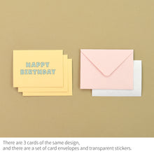 Load image into Gallery viewer, Monolike Day-by-day Card, Happy birthday-Candy pop - Mix 36 Mini Postcards, 36 envelopes, 36 stickers Package