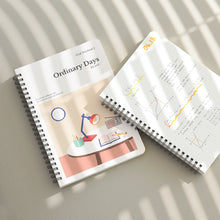 Load image into Gallery viewer, Monolike Ordinary days Grid Spiral Notebook, Study room - Hardcover 5.83 x 8.27inch 128 Page