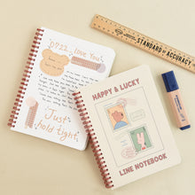 Load image into Gallery viewer, Monolike Happy and Lucky A5 Line Spiral Notebook, Post - Hardcover 5.83 x 8.27inch 128 Page