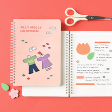 Load image into Gallery viewer, Monolike Olly Molly A5 Line Spiral Notebook, Take a rest - Hardcover 5.83 x 8.27inch 128 Page