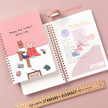 Load image into Gallery viewer, Monolike Happy and Lucky Grid Spiral Notebook, Movie night - Hardcover 5.83 x 8.27inch 128 Page