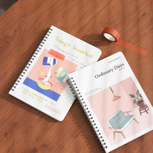 Load image into Gallery viewer, Monolike Ordinary days Grid Spiral Notebook, Living room - Hardcover 5.83 x 8.27inch 128 Page