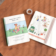 Load image into Gallery viewer, Monolike Happy and Lucky Grid Spiral Notebook, Green park - Hardcover 5.83 x 8.27inch 128 Page