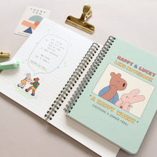 Load image into Gallery viewer, Monolike Happy and Lucky A5 Line Spiral Notebook, Happy worry - Hardcover 5.83 x 8.27inch 128 Page