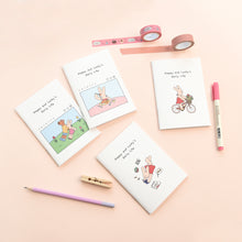 Load image into Gallery viewer, Monolike Happy and Lucky mini notebook 4p SET _Character, Mini note, Pocket note, Blank note, Pocket size, a portable note, 48pages