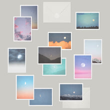 Load image into Gallery viewer, Monolike Day-by-day Card, Moon - Mix 36 Mini Postcards, 36 envelopes, 36 stickers Package