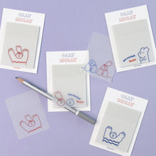 Load image into Gallery viewer, Monolike Olly Molly Drawing Tracing Sticky it - 5p Set, Self-Adhesive Memo Pad 30 Sheets, 5.5x7cm