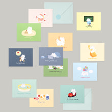 Load image into Gallery viewer, Monolike Day-by-day Card, Gureum's Daily Life ver.1 - Mix 36 Mini Postcards, 36 envelopes, 36 stickers Package
