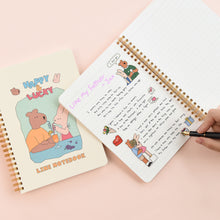 Load image into Gallery viewer, Monolike Happy and Lucky A5 Line Spiral Notebook, Post - Hardcover 5.83 x 8.27inch 128 Page
