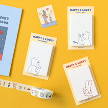 Load image into Gallery viewer, Monolike Grid Happy and Lucky, Drawing Sticky-it - 6p Set Self-Adhesive Memo Pad 50 Sheets