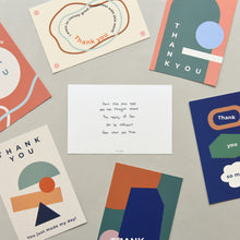 Load image into Gallery viewer, Monolike Thank you, Objet Single card - mix 12 pack, greeting card, 3.9x5.8"