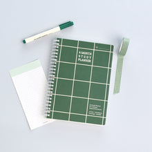 Load image into Gallery viewer, Monolike Checkers 4 Month Study Planner, Green - Academic Planner, Weekly & Monthly Planner, Study plan