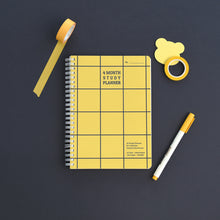 Load image into Gallery viewer, Monolike Checkers 4 Month Study Planner, Yellow - Academic Planner, Weekly & Monthly Planner, Study plan