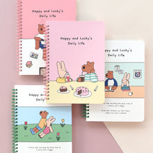 Load image into Gallery viewer, Monolike Happy and Lucky Grid Spiral Notebook, Movie night - Hardcover 5.83 x 8.27inch 128 Page