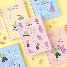 Load image into Gallery viewer, Monolike Olly Molly A5 Line Spiral Notebook, Take a rest - Hardcover 5.83 x 8.27inch 128 Page