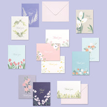Load image into Gallery viewer, Monolike Day-by-day Card, Thank you-Blossom - Mix 36 Mini Postcards, 36 envelopes, 36 stickers Package