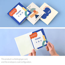 Load image into Gallery viewer, Monolike PAPER THINGS L , Thank you Objet 6P A SET - Greeting card, Folding card, Cards Assortment, Birthday, Thinking of You, 6 cards + 6envelopes, 135x135mm