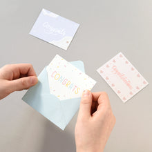 Load image into Gallery viewer, Monolike Day-by-day Card, Congratulations - Mix 36 Mini Postcards, 36 envelopes, 36 stickers Package