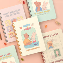 Load image into Gallery viewer, Monolike Happy and Lucky A5 Line Spiral Notebook, Happy worry - Hardcover 5.83 x 8.27inch 128 Page