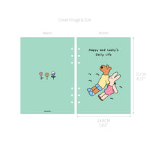 Load image into Gallery viewer, Monolike A5 Happy and Lucky Diary Set, Green park - Academic Planner Weekly & Monthly Planner with PVC Cover, Zipper bag
