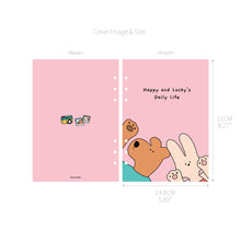 Load image into Gallery viewer, Monolike A5 Happy and Lucky Diary Set, Surprise - Academic Planner Weekly & Monthly Planner with PVC Cover, Zipper bag