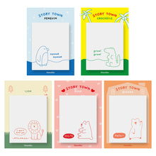 Load image into Gallery viewer, Monolike Story Town Drawing Tracing Sticky it - 5p Set, Self-Adhesive Memo Pad 30 Sheets, 5.5x7cm