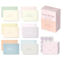 Load image into Gallery viewer, Monolike Day-by-day Card, Happy birthday - Mix 36 Mini Postcards, 36 envelopes, 36 stickers Package